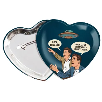 Look! It's a UFO, Κονκάρδα παραμάνα καρδιά (57x52mm)