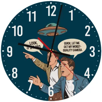 Look! It's a UFO, Ρολόι τοίχου ξύλινο (30cm)