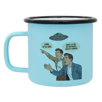 Look! It's a UFO, Κούπα Μεταλλική εμαγιέ ΜΑΤ σιέλ 360ml