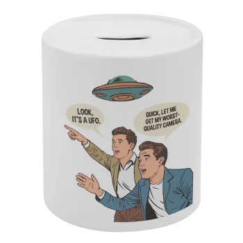 Look! It's a UFO, Κουμπαράς πορσελάνης με τάπα