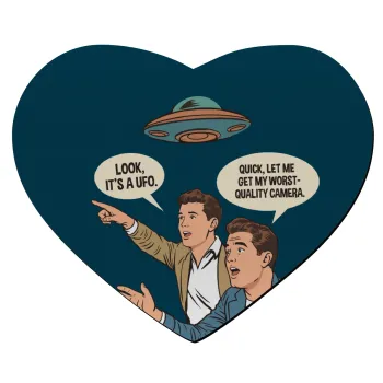 Look! It's a UFO, Mousepad heart 23x20cm