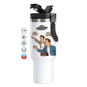 Look! It's a UFO, Mega Travel Mug / Κούπα Ταξιδίου, διπλού τοιχώματος (θερμό) 1,2L