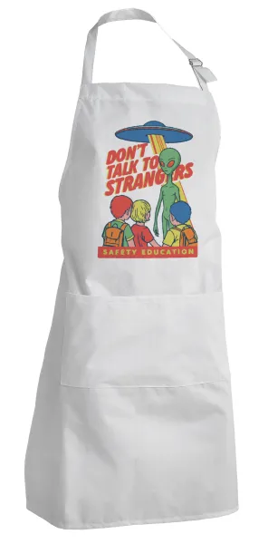 Don't Talk to Strangers — Ποδιά μαγειρικής Σεφ Ολόσωμη Ενήλικων (με ρυθμιστικά και 2 τσέπες, one size)
