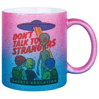 Don't Talk to Strangers, Alien, Κούπα Χρυσή/Μπλε Glitter, κεραμική, 330ml