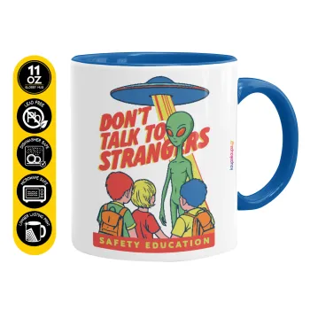 Don't Talk to Strangers, Alien, Κούπα χρωματιστή μπλε, κεραμική, 330ml
