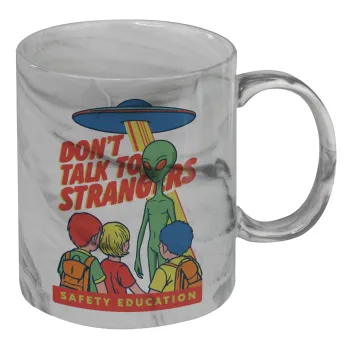 Don't Talk to Strangers, Alien, Κούπα κεραμική, marble style (μάρμαρο), 330ml