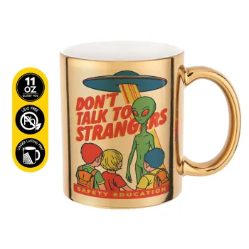 Don't Talk to Strangers, Alien, Κούπα κεραμική, χρυσή καθρέπτης, 330ml