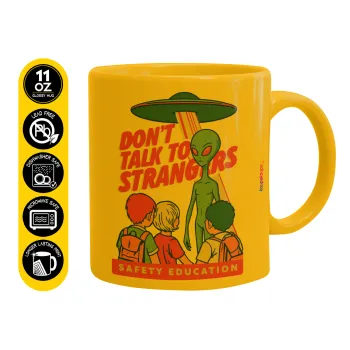 Don't Talk to Strangers, Alien, Κούπα, κεραμική κίτρινη, 330ml