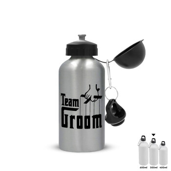 Team Groom, Μεταλλικό παγούρι νερού, Ασημένιο, αλουμινίου 500ml