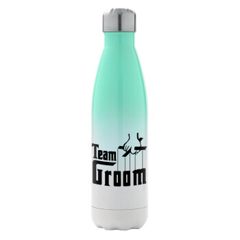 Team Groom, Μεταλλικό παγούρι θερμός Πράσινο/Λευκό (Stainless steel), διπλού τοιχώματος, 500ml
