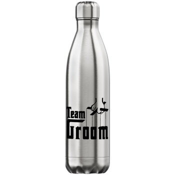Team Groom, Μεταλλικό παγούρι θερμός Inox (Stainless steel), διπλού τοιχώματος, 750ml