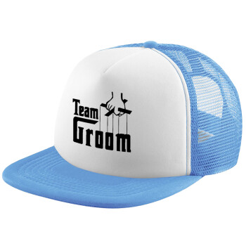 Team Groom, Καπέλο Soft Trucker με Δίχτυ Γαλάζιο/Λευκό