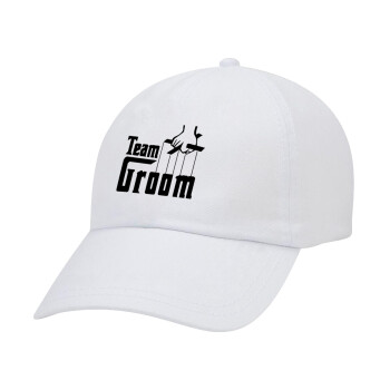 Team Groom, Καπέλο Baseball Λευκό (5-φύλλο, unisex)