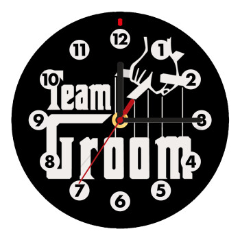 Team Groom, Wooden wall clock (20cm)