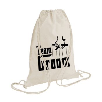 Team Groom, Backpack bag GYMBAG natural (28x40cm)
