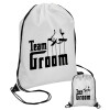 Team Groom, Τσάντα πουγκί με μαύρα κορδόνια 45χ35cm (1 τεμάχιο)