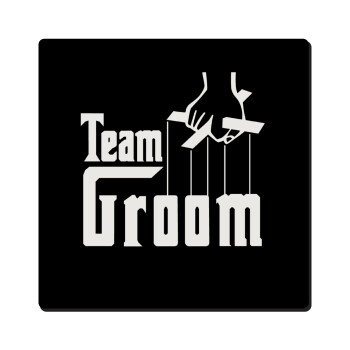 Team Groom, Τετράγωνο μαγνητάκι ξύλινο 6x6cm