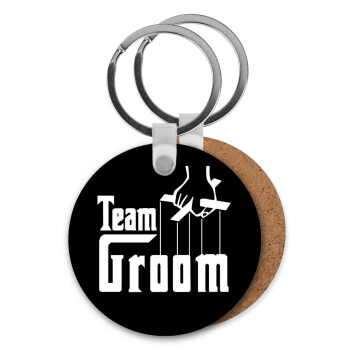 Team Groom, Μπρελόκ Ξύλινο στρογγυλό MDF Φ5cm