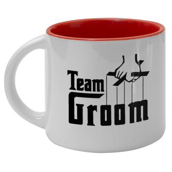 Team Groom, Κούπα κεραμική 400ml Λευκή/Κόκκινη