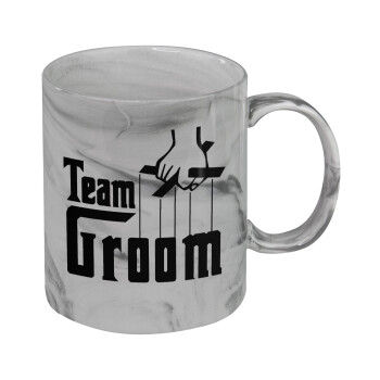 Team Groom, Κούπα κεραμική, marble style (μάρμαρο), 330ml