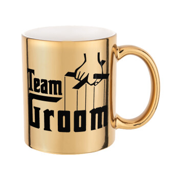 Team Groom, Mug ceramic, gold mirror, 330ml