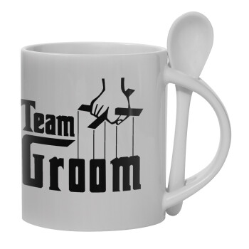Team Groom, Κούπα, κεραμική με κουταλάκι, 330ml (1 τεμάχιο)