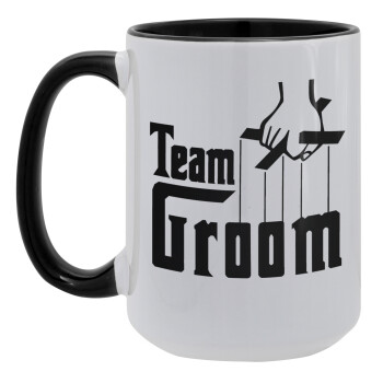Team Groom, Κούπα Mega 15oz, κεραμική Μαύρη, 450ml
