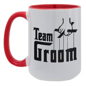 Team Groom, Κούπα Mega 15oz, κεραμική Κόκκινη, 450ml
