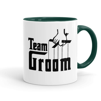Team Groom, Κούπα χρωματιστή πράσινη, κεραμική, 330ml