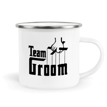 Team Groom, Metallic enamel cup white 360ml