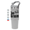 GREY color, 890ml (30oz) stainless Steel Tumbler with Handle