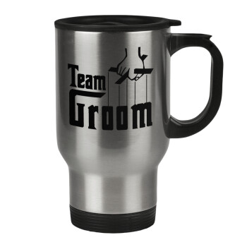 Team Groom, Stainless steel travel mug with lid, double wall 450ml