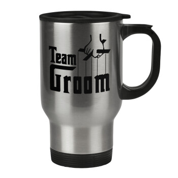 Team Groom, Κούπα ταξιδιού ανοξείδωτη με καπάκι, διπλού τοιχώματος (θερμό) 450ml
