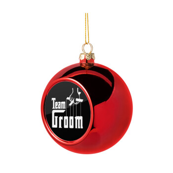 Team Groom, Χριστουγεννιάτικη μπάλα δένδρου Κόκκινη 8cm