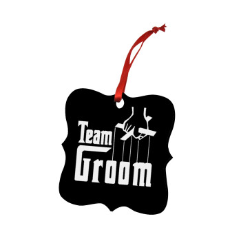 Team Groom, Χριστουγεννιάτικο στολίδι polygon ξύλινο 7.5cm