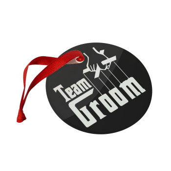 Team Groom, Χριστουγεννιάτικο στολίδι γυάλινο 9cm