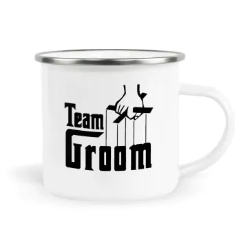 Team Groom, Metallic enamel cup white 360ml