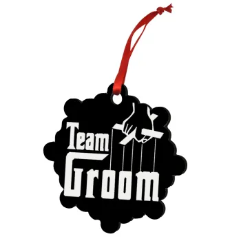 Team Groom, Στολίδι Χριστουγεννιάτικο στολίδι snowflake ξύλινο 7.5cm