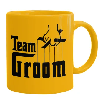 Team Groom, Κούπα, κεραμική κίτρινη, 330ml