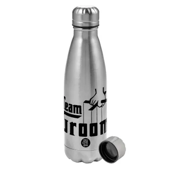 Team Groom, Metallic water bottle, stainless steel, 750ml