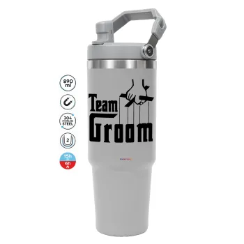 Team Groom, GREY color, 890ml (30oz) stainless Steel Tumbler with Handle