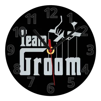 Team Groom, Ρολόι τοίχου γυάλινο (20cm)