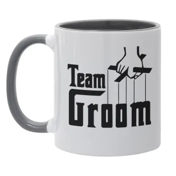 Team Groom, Κούπα χρωματιστή γκρι, κεραμική, 330ml