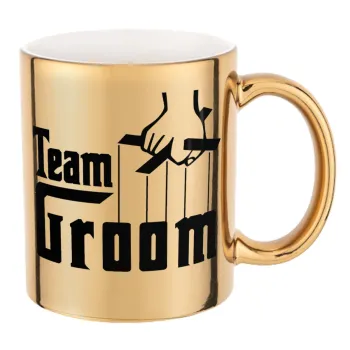 Team Groom, Mug ceramic, gold mirror, 330ml
