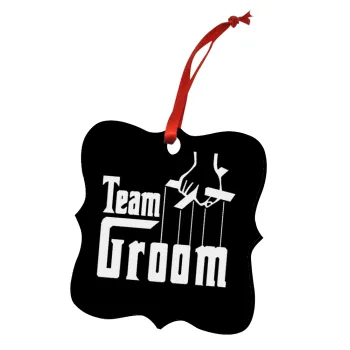 Team Groom, Christmas ornament polygon wooden 7.5cm
