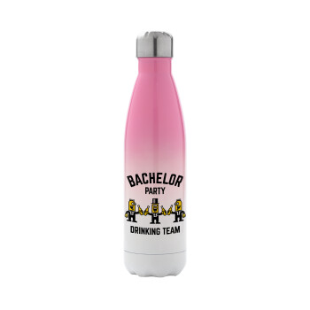 Bachelor Party Drinking Team, Metal mug thermos Pink/White (Stainless steel), double wall, 500ml