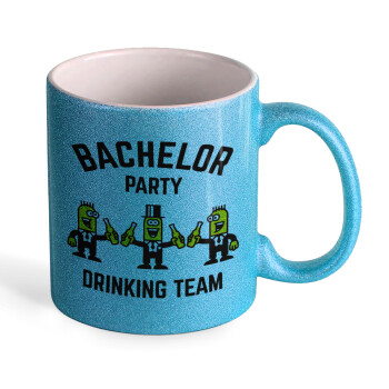 Bachelor Party Drinking Team, Κούπα Σιέλ Glitter που γυαλίζει, κεραμική, 330ml