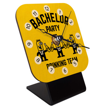 Bachelor Party Drinking Team, Quartz Table clock in natural wood (10cm)