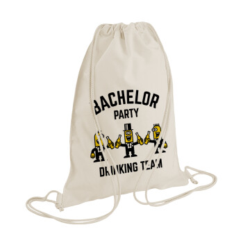 Bachelor Party Drinking Team, Backpack bag GYMBAG natural (28x40cm)