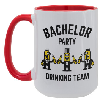 Bachelor Party Drinking Team, Κούπα Mega 15oz, κεραμική Κόκκινη, 450ml